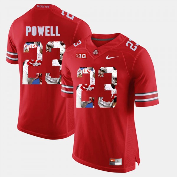 Ohio State Buckeyes Tyvis Powell Men's #23 Scarlet Pictorial Fashion College Football Jersey 2404KJUH2